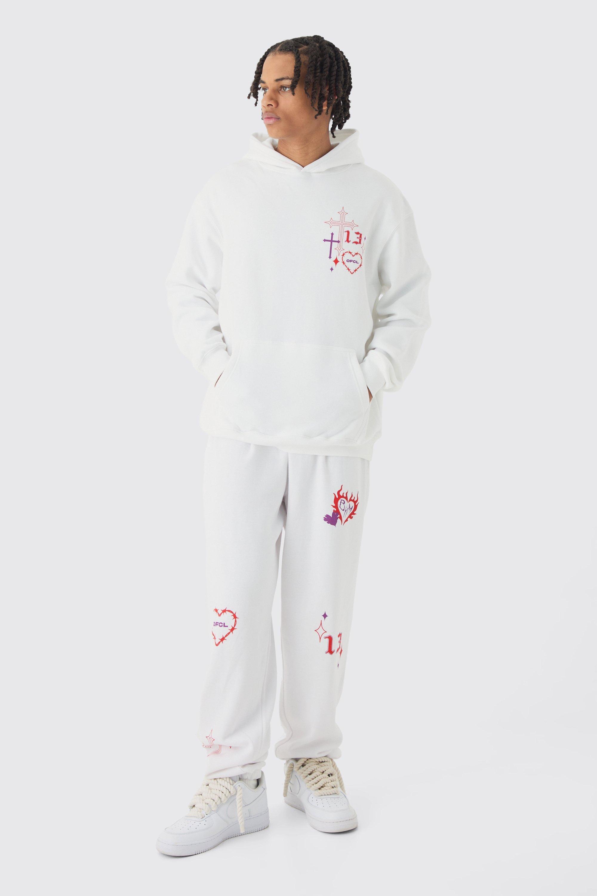 Oversized Skeleton BHM Graphic Tracksuit | boohooMAN USA Product Image