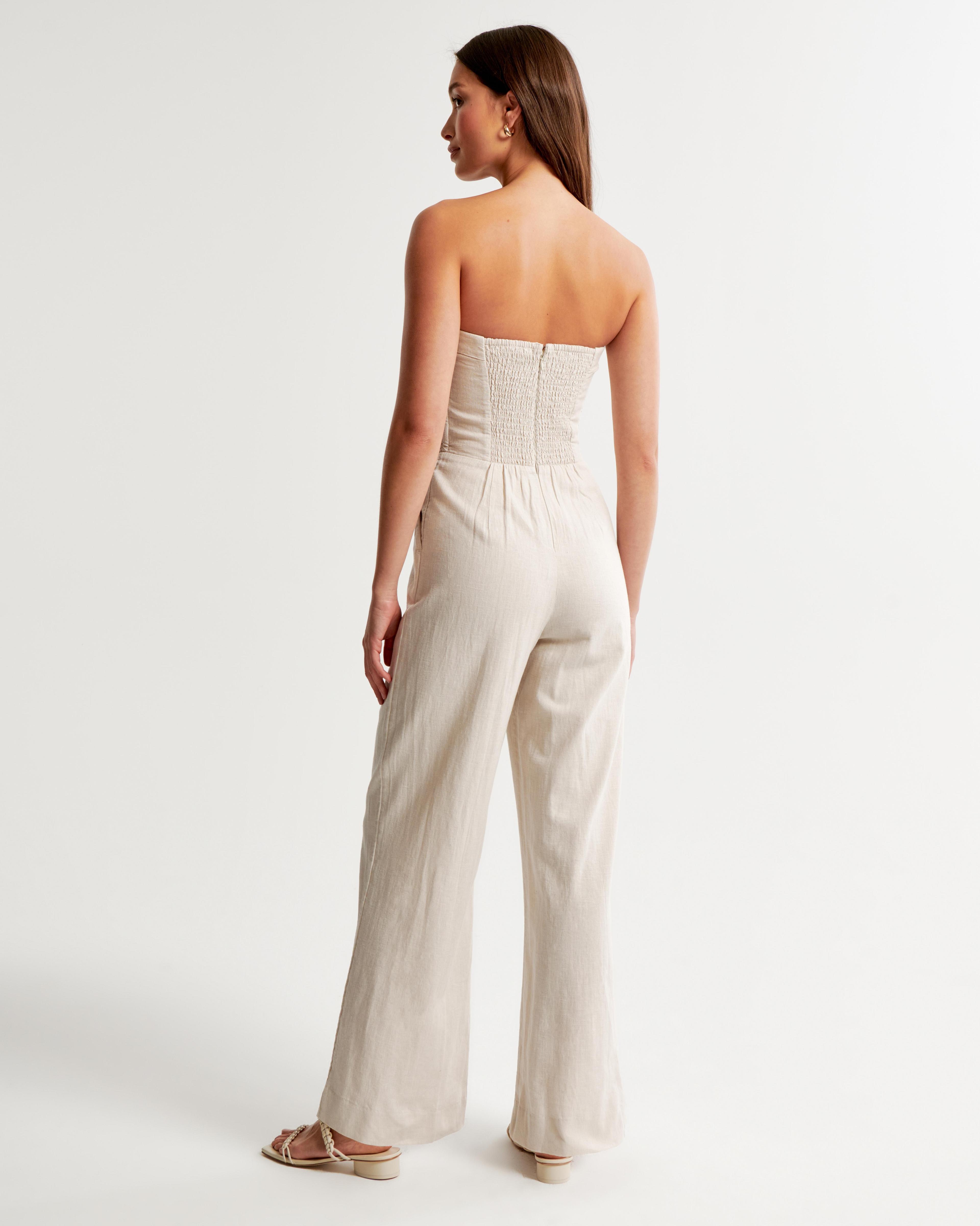 Emerson Linen-Blend Strapless Jumpsuit Product Image