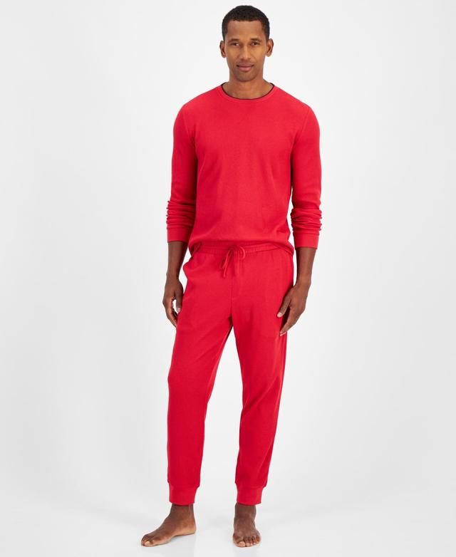 Club Room Mens Waffle Long-Sleeve T-Shirt & Pajama Pant Set, Created for Macys Product Image