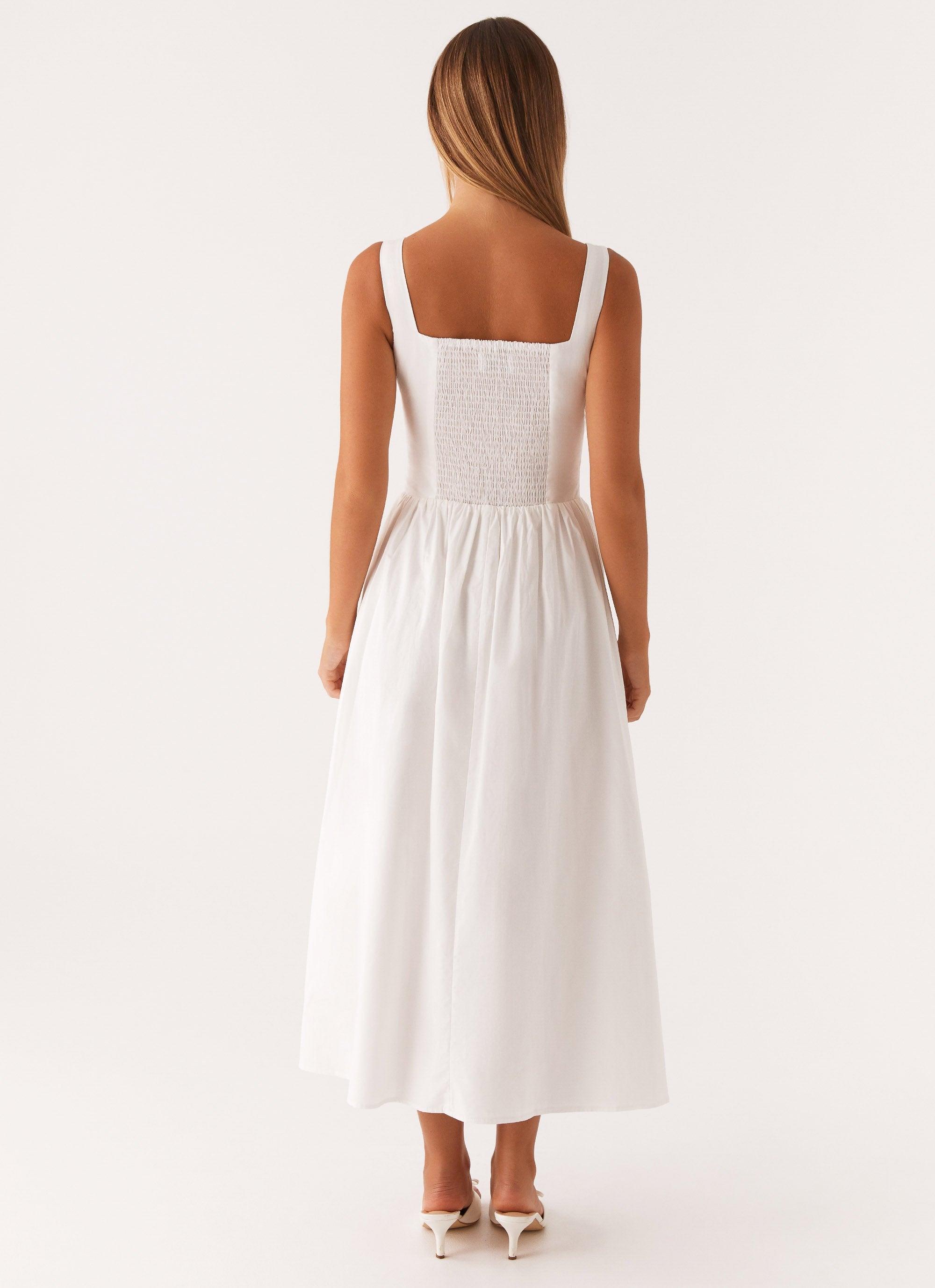 Waiting On You Midi Dress - White Product Image