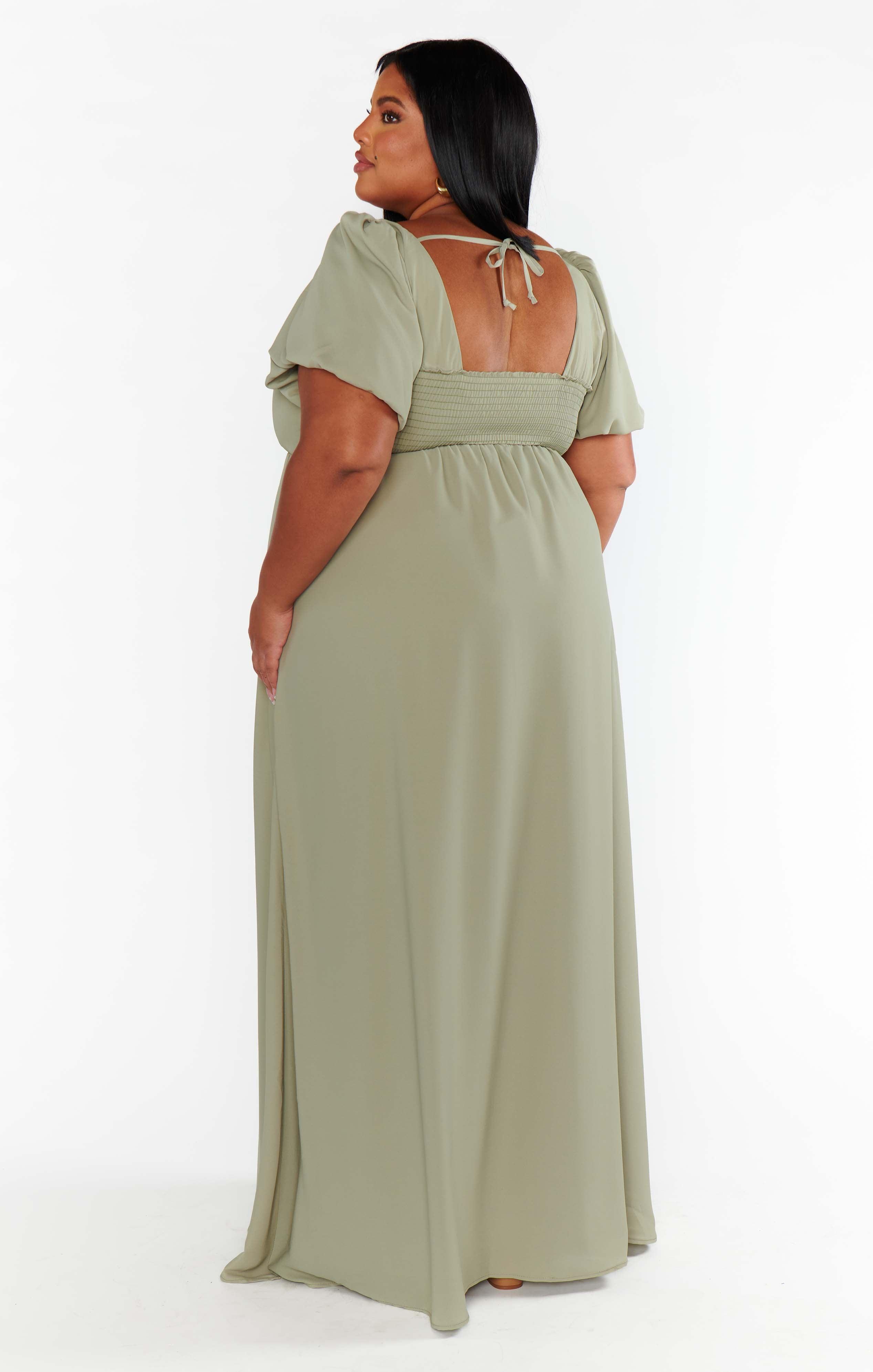 Nora Maxi Dress ~ Moss Green Crisp Product Image