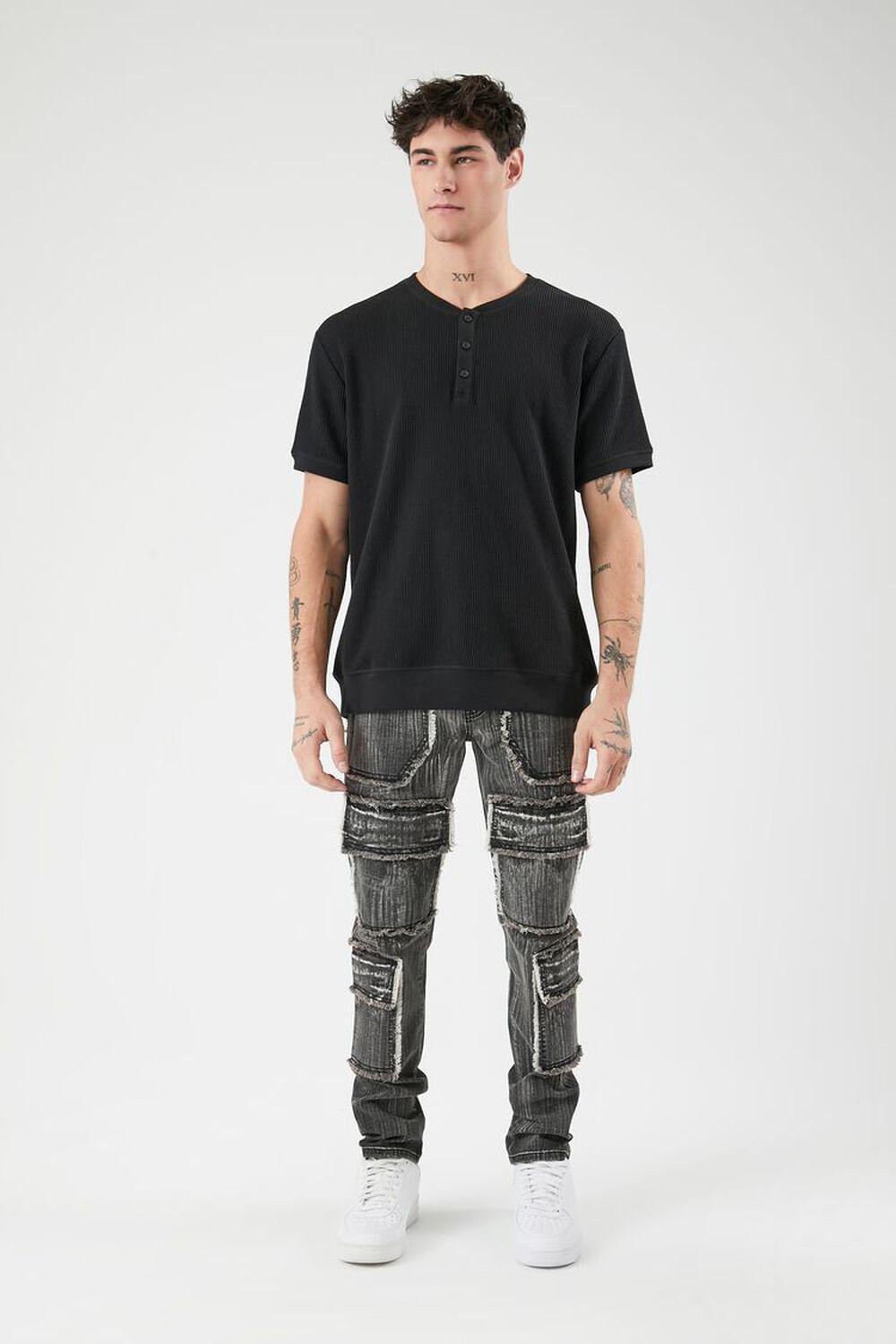 Frayed-Trim Skinny Cargo Jeans | Forever 21 Product Image