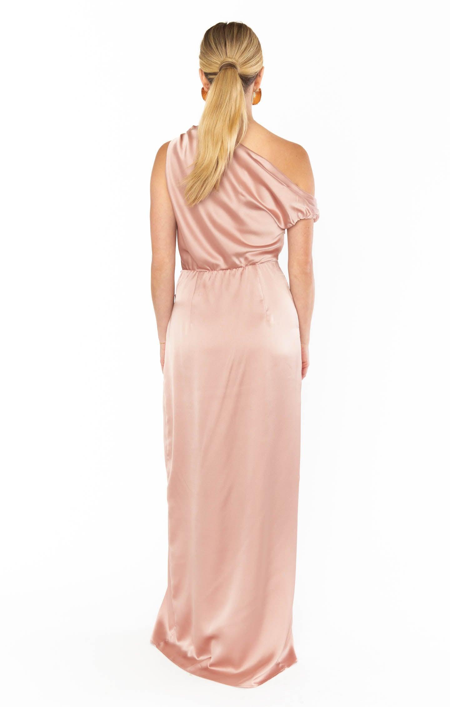 Jodie Dress ~ Rose Gold Luxe Satin Product Image