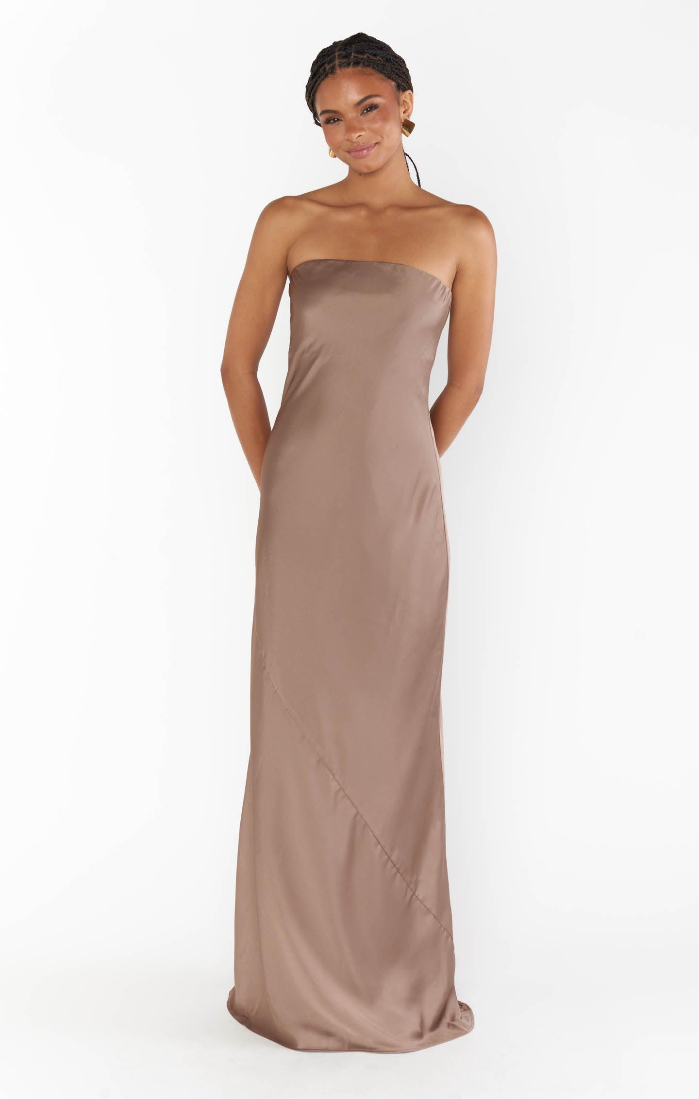 Taylor Tube Maxi Dress ~ Dune Luxe Satin Product Image