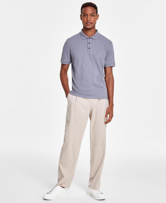 Alfani Mens Stretch Textured Stripe Jacquard Polo, Created for Macys Product Image