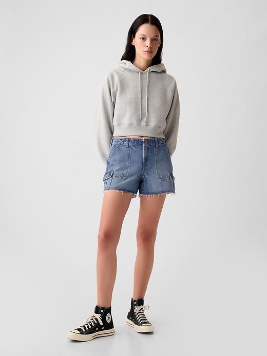 Low Rise Y2K Cargo Denim Shorts Product Image