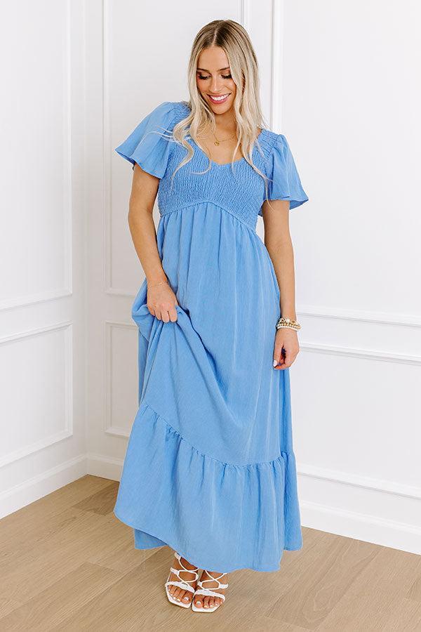 Sunny Smiles Smocked Maxi in Sky Blue Product Image