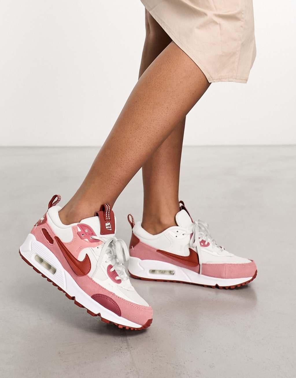 Nike Air Max 90 Futura sneakers in red stardust and white Product Image