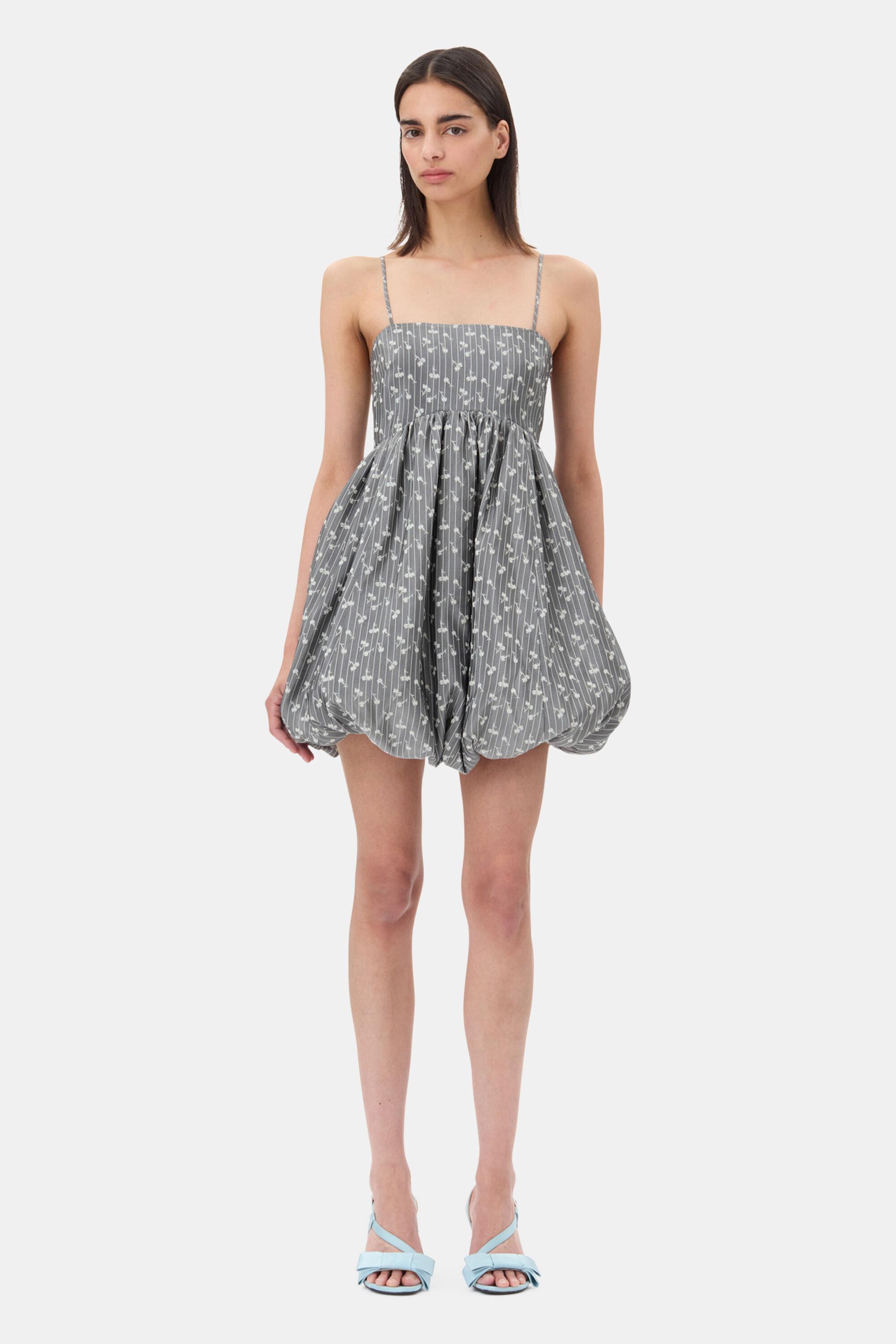 Grey Jacquard Strap Mini Dress product image