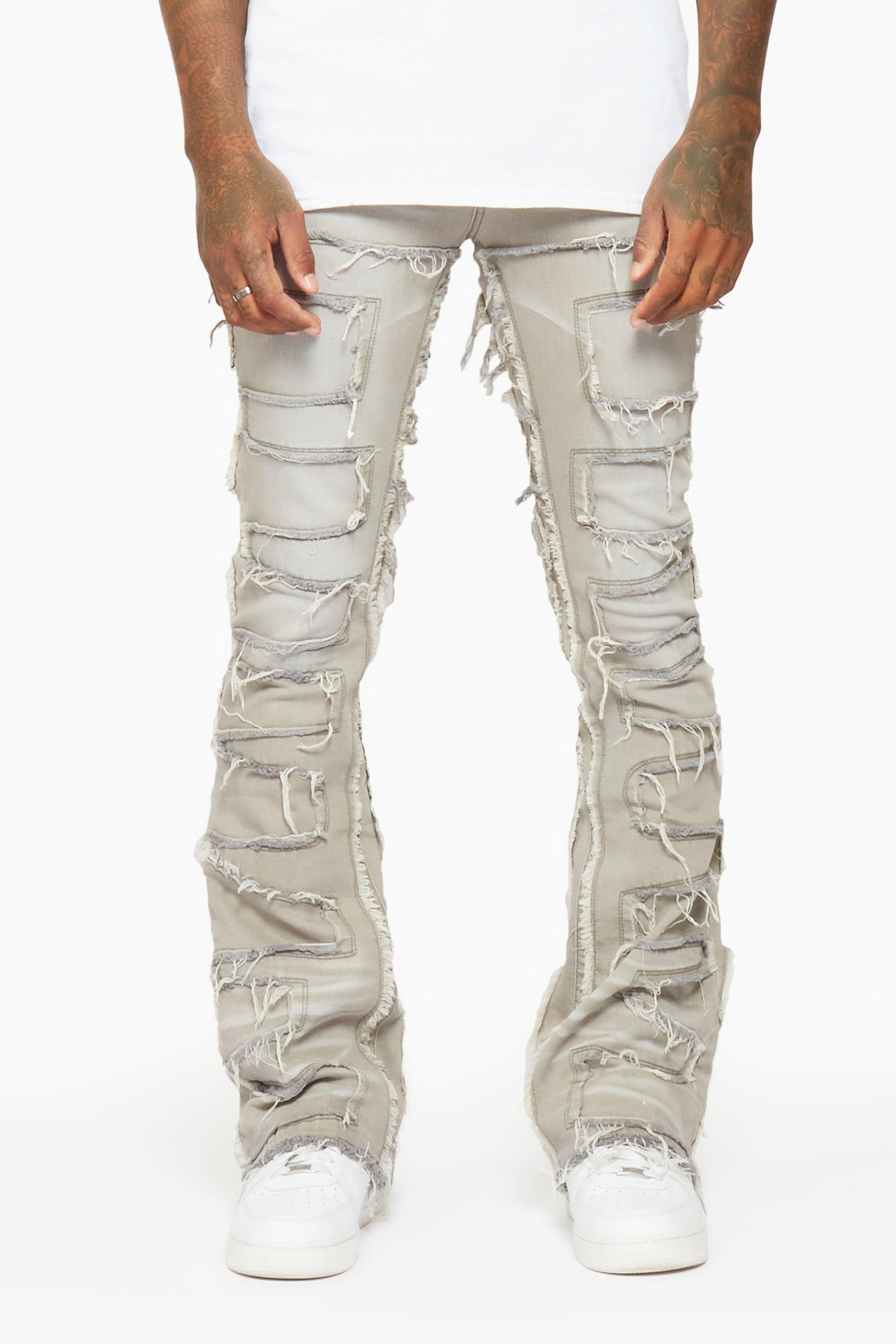 Shake Grey Stacked Flare Jean Male Product Image