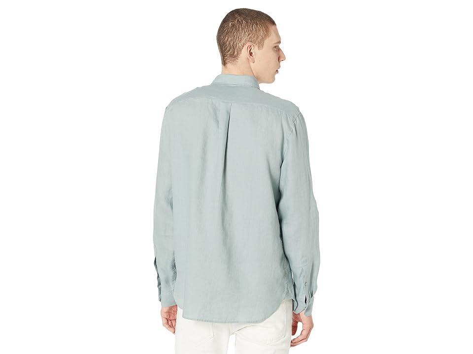 Vince Linen Long Sleeve (Sagebrush) Men's Clothing Product Image