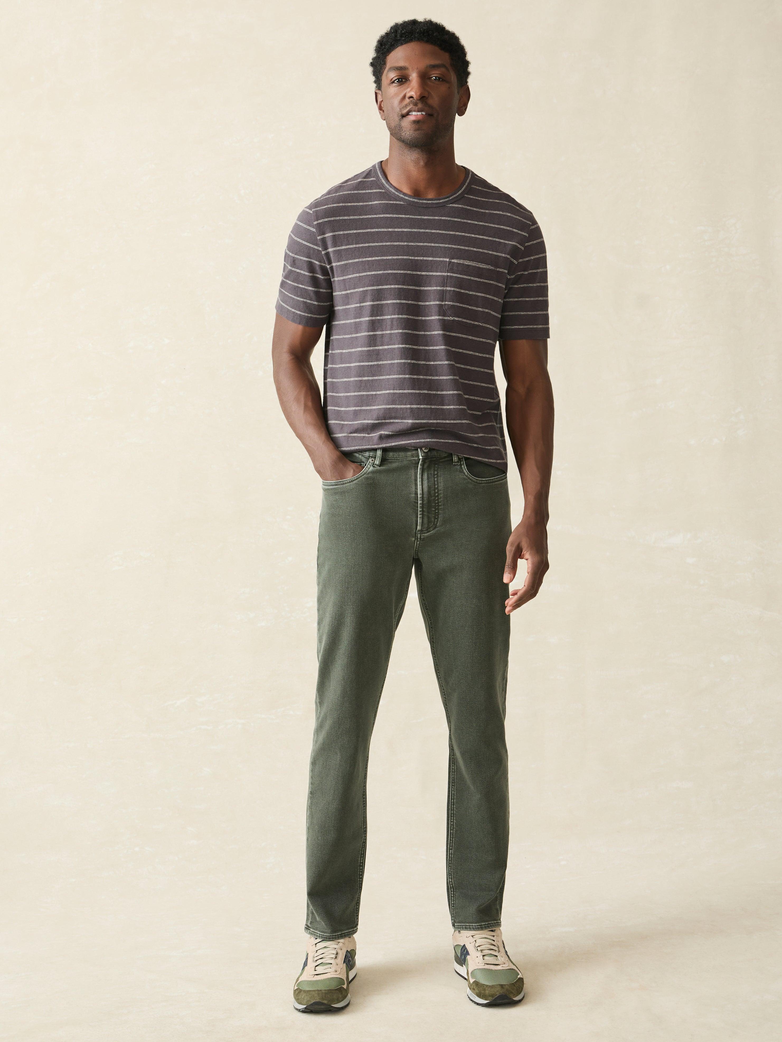 Stretch Terry 5-Pocket Athletic Fit Pant - Fall Olive Male Product Image