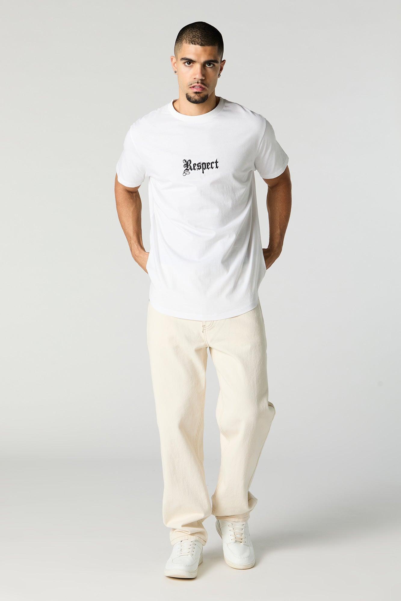 Respect Embroidered T-Shirt Male Product Image