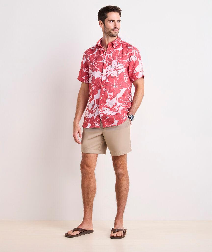 Linen Short-Sleeve Hanna Floral Shirt Product Image