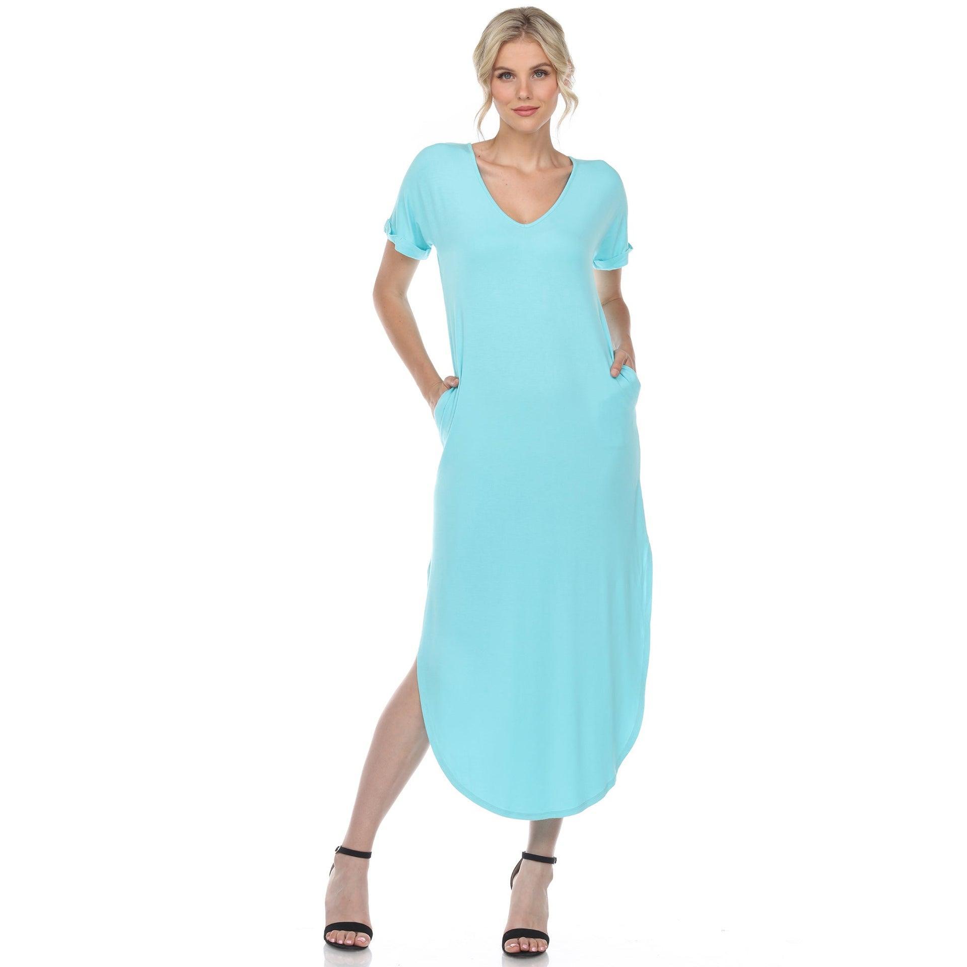 Short Sleeve V-neck Maxi Dress Product Image