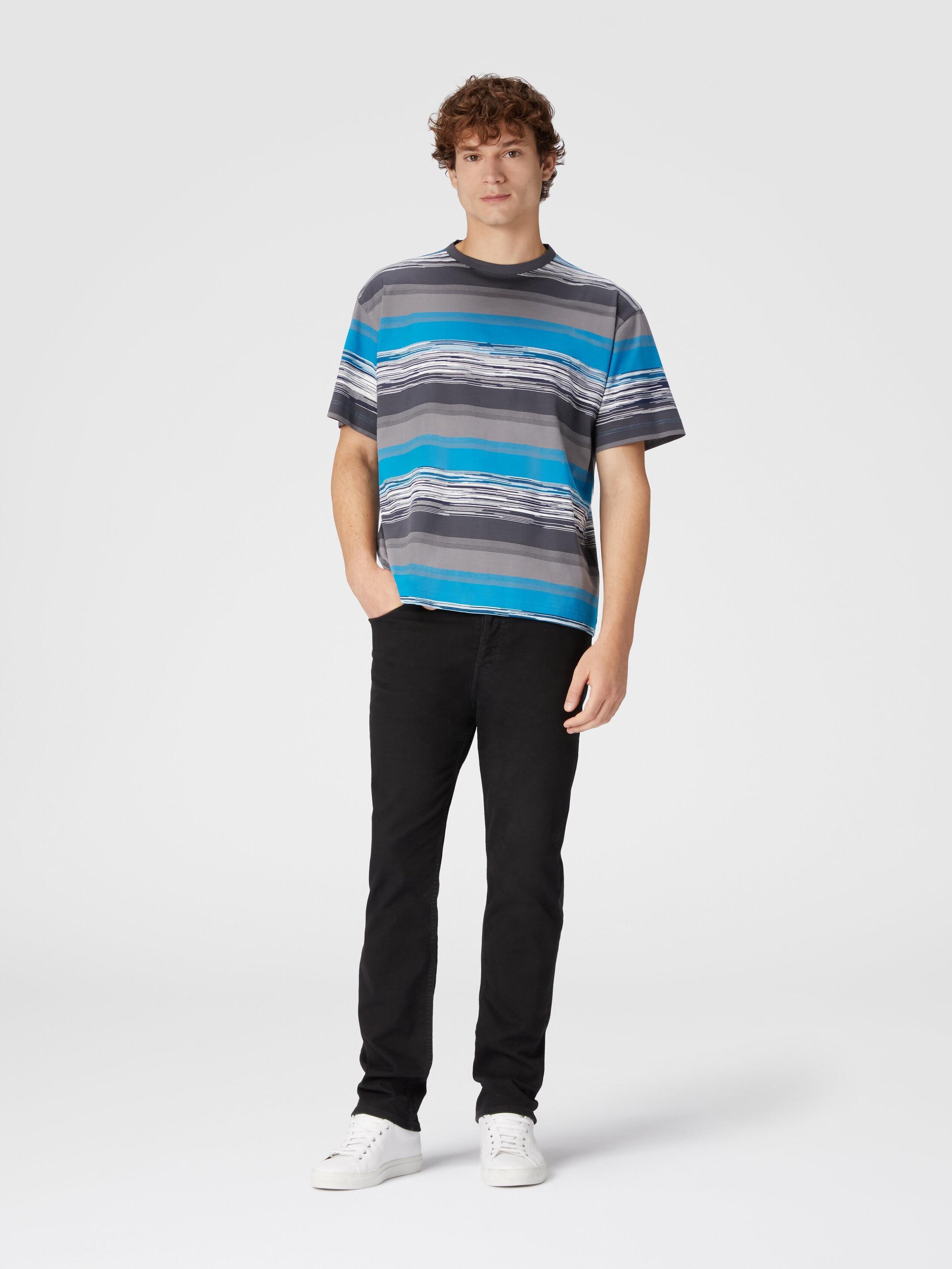 Striped cotton jersey T-shirt with logo Product Image