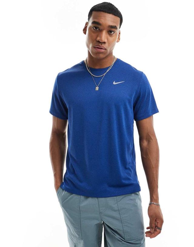 Nike Running Miler Dri-FIT T-shirt in royal blue Product Image