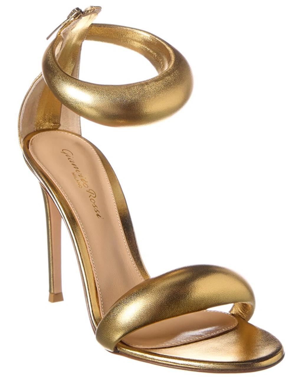 GIANVITO ROSSI Bijoux 105 Leather Sandal In Gold Product Image