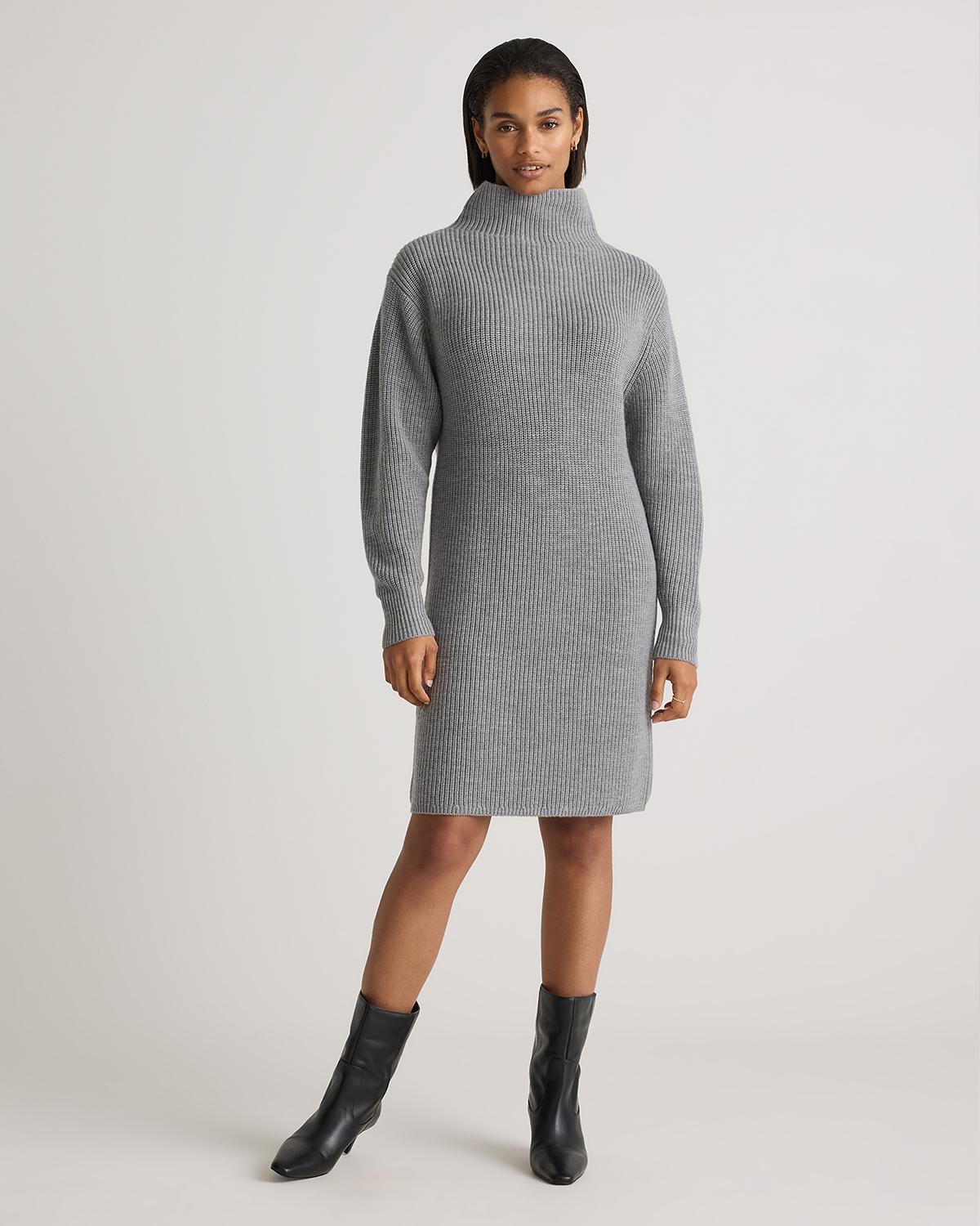 Australian Merino Wool Relaxed Turtleneck Sweater Dress  product image