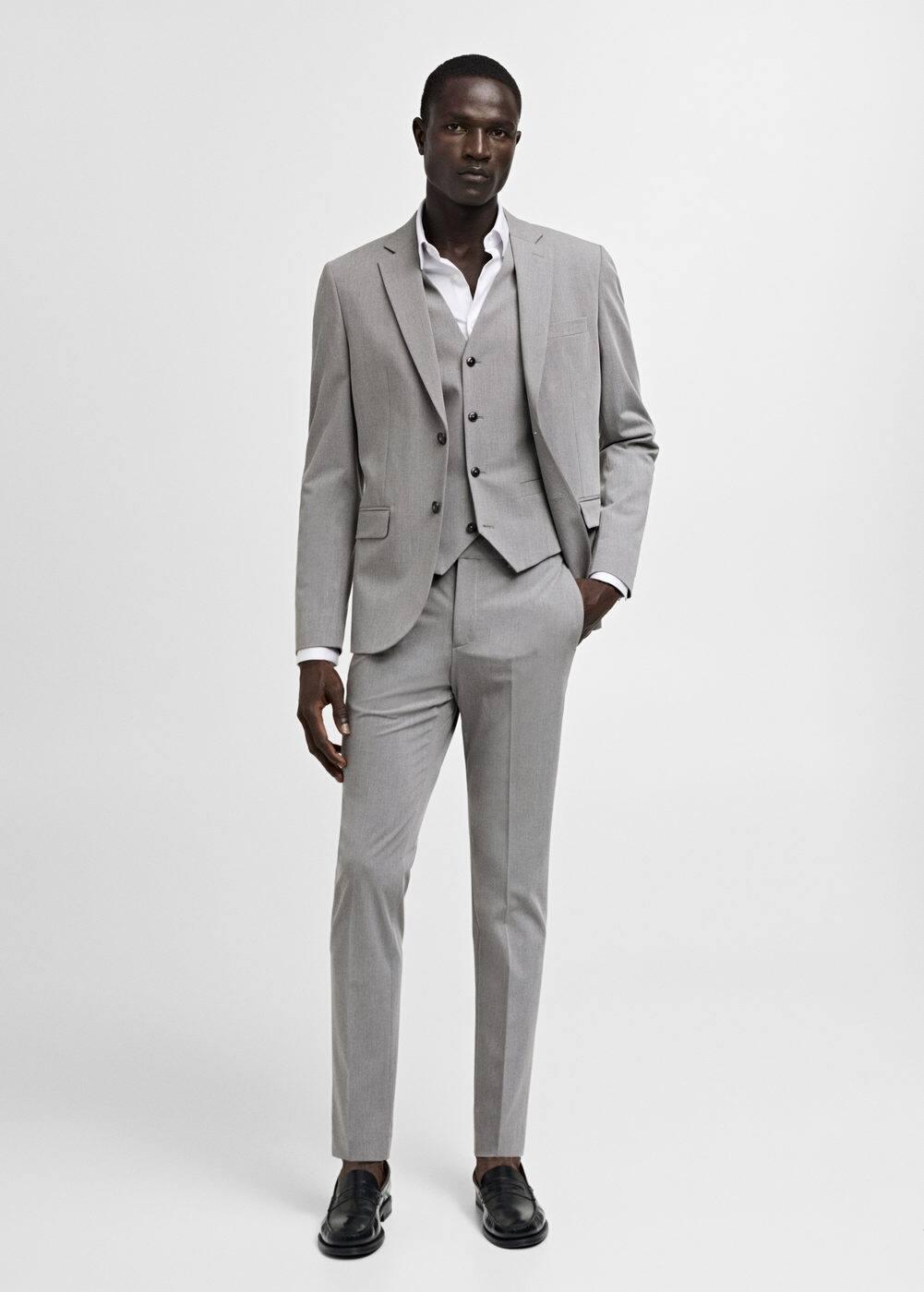 Super slim-fit suit blazer in stretch fabric - Men | MANGO USA Product Image