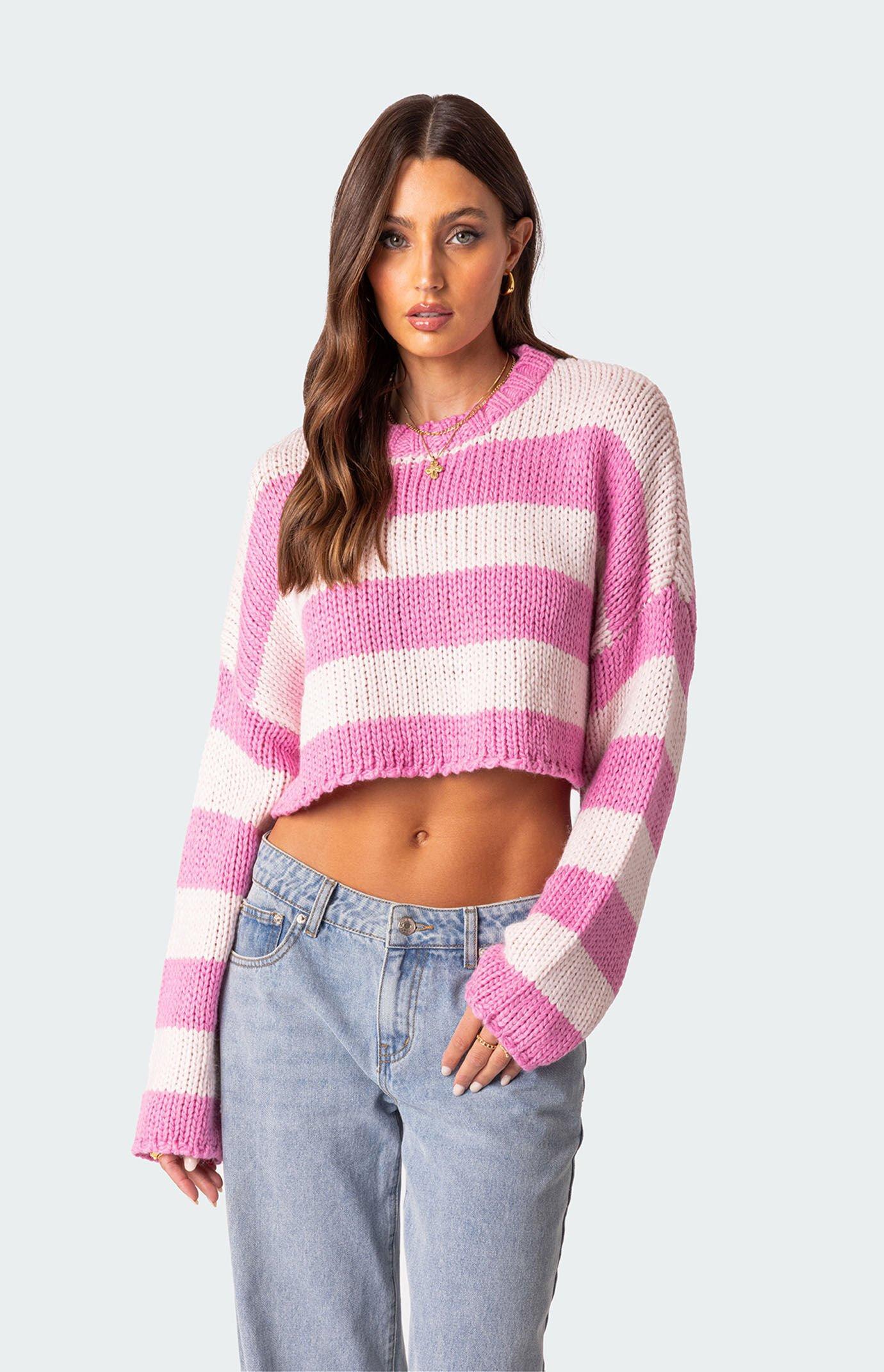 Edikted Women's Ozzy Cropped Knitted Sweater Product Image