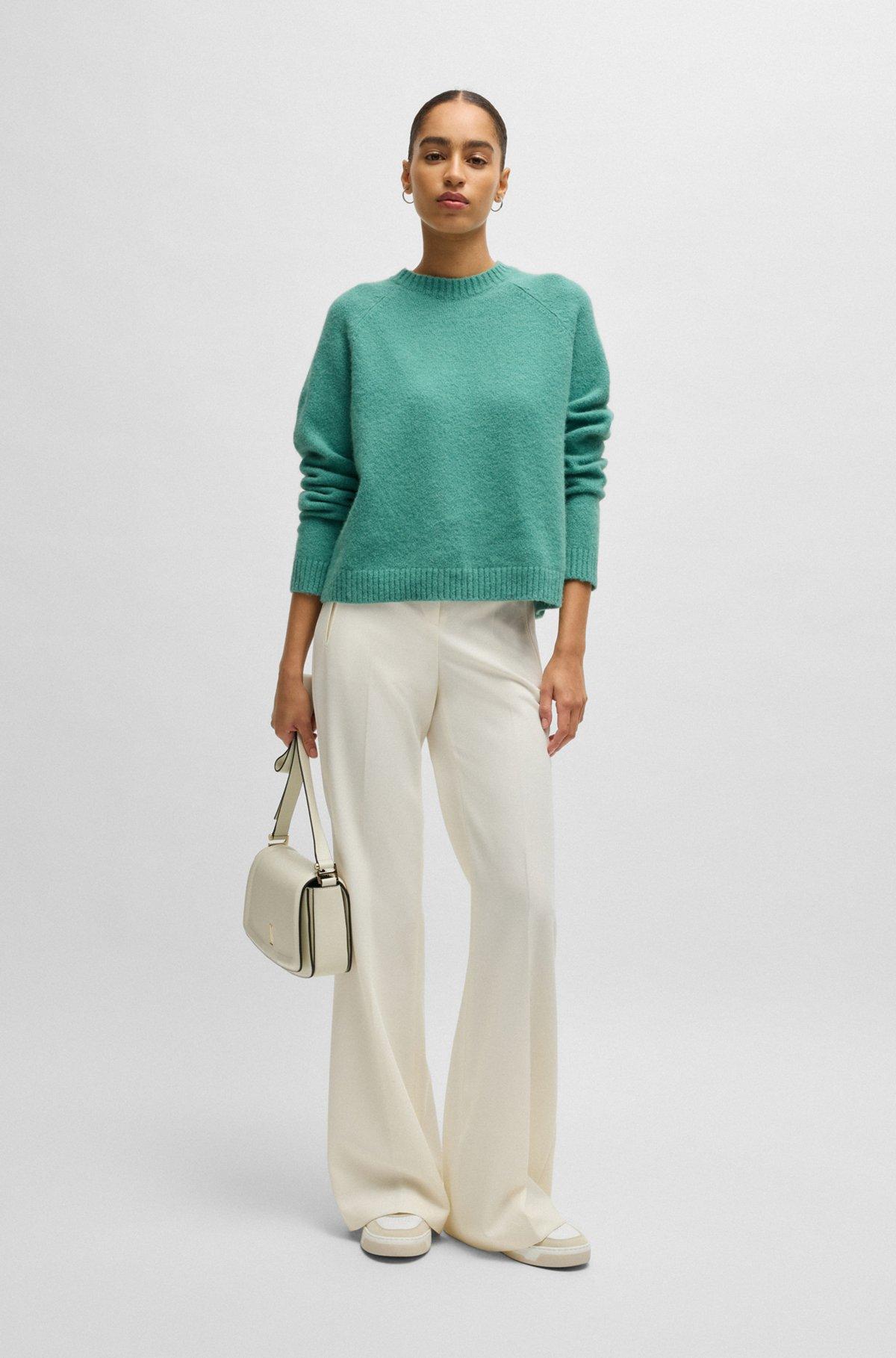 Crew-neck sweater in stretch fabric Product Image