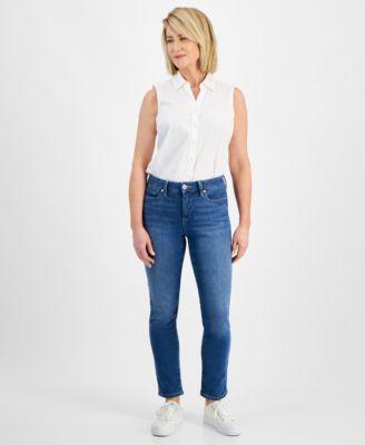 Petite Mid Rise Slim Leg Jeans, Created for Macy's Product Image