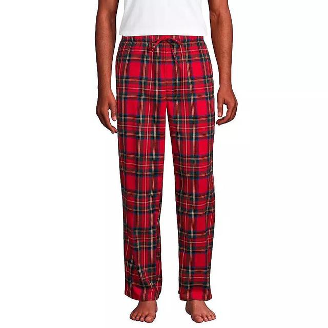 Mens Lands End Flannel Pajama Sleep Pants Deep Blue Product Image