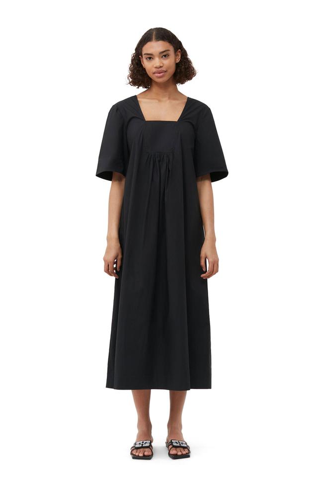 Cotton Poplin Open-neck Maxi Dress Product Image