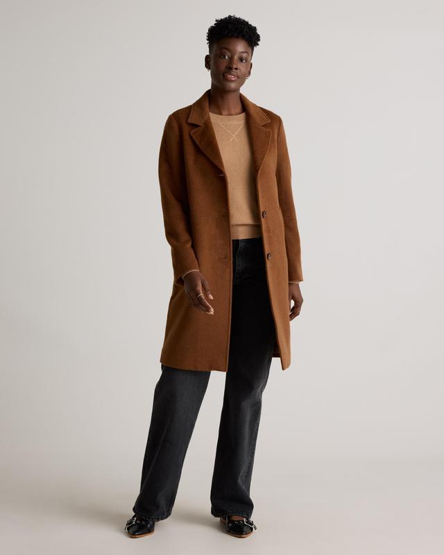 Camel-Hair Single-Breasted Midi Coat Product Image