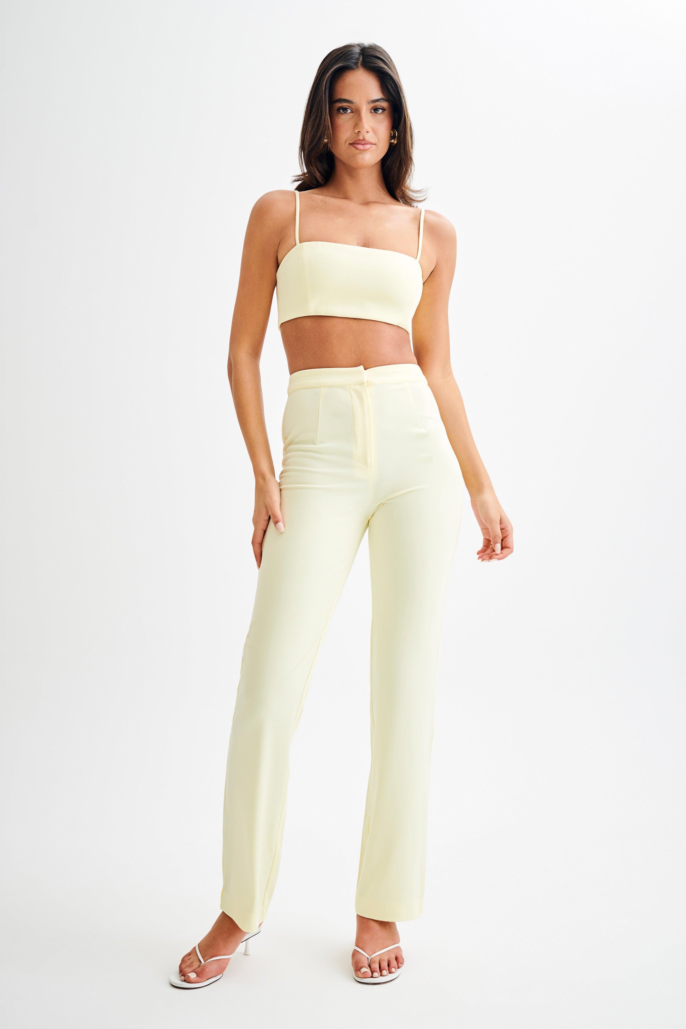 Perry Suiting Crop Top - Pastel Lemon Product Image