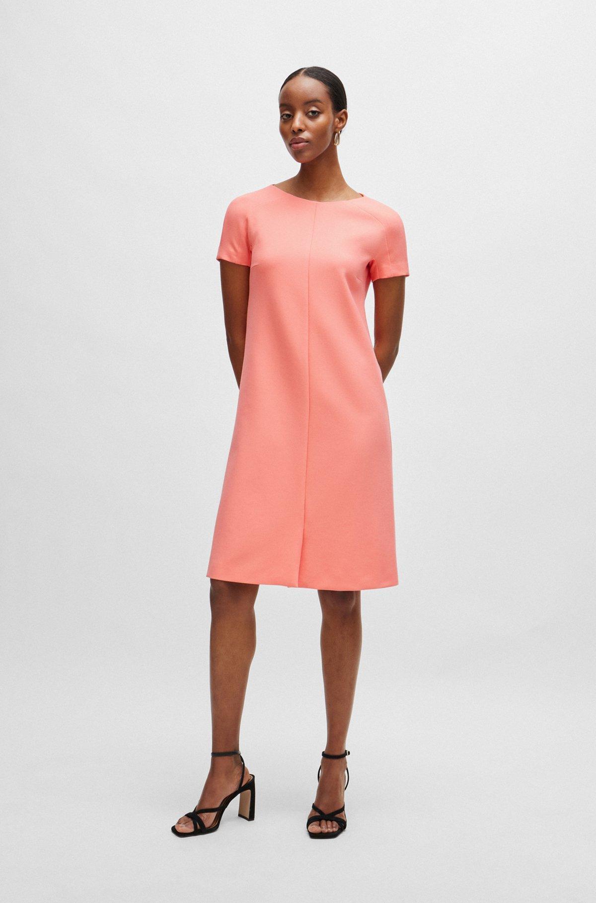 Short-sleeved dress in stretch material Product Image