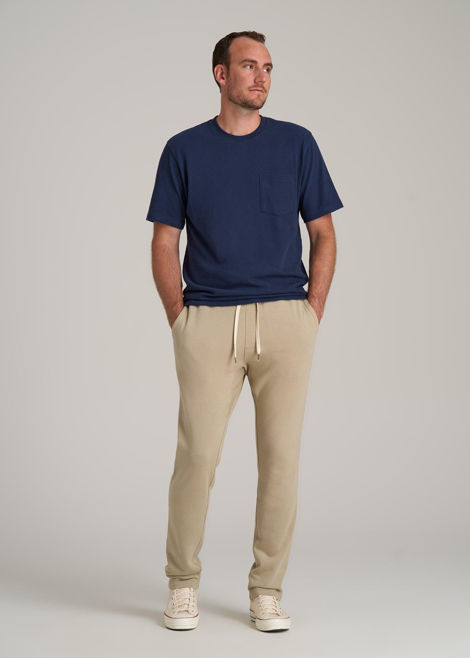 LJ&S Brushed Terrycloth Sweatpants for Tall Men in Vintage Buck Product Image