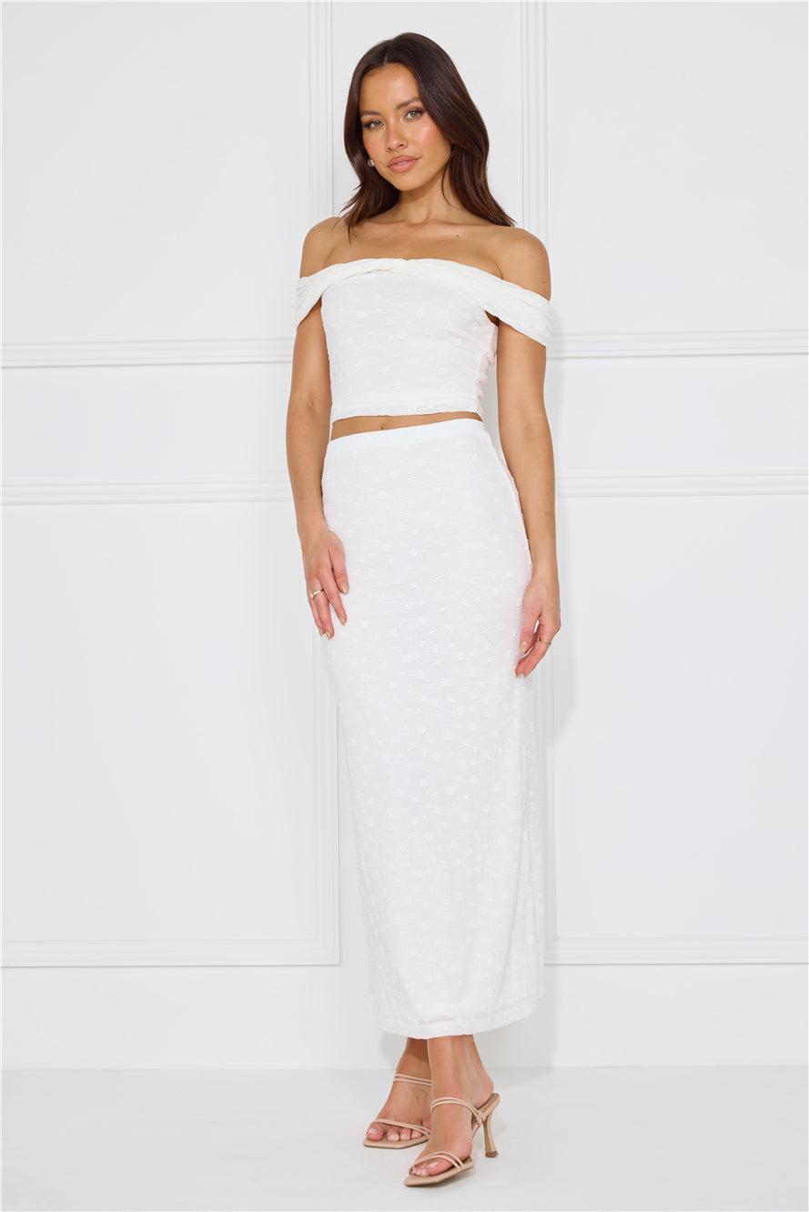 Secret World Off Shoulder Crop Top White Product Image