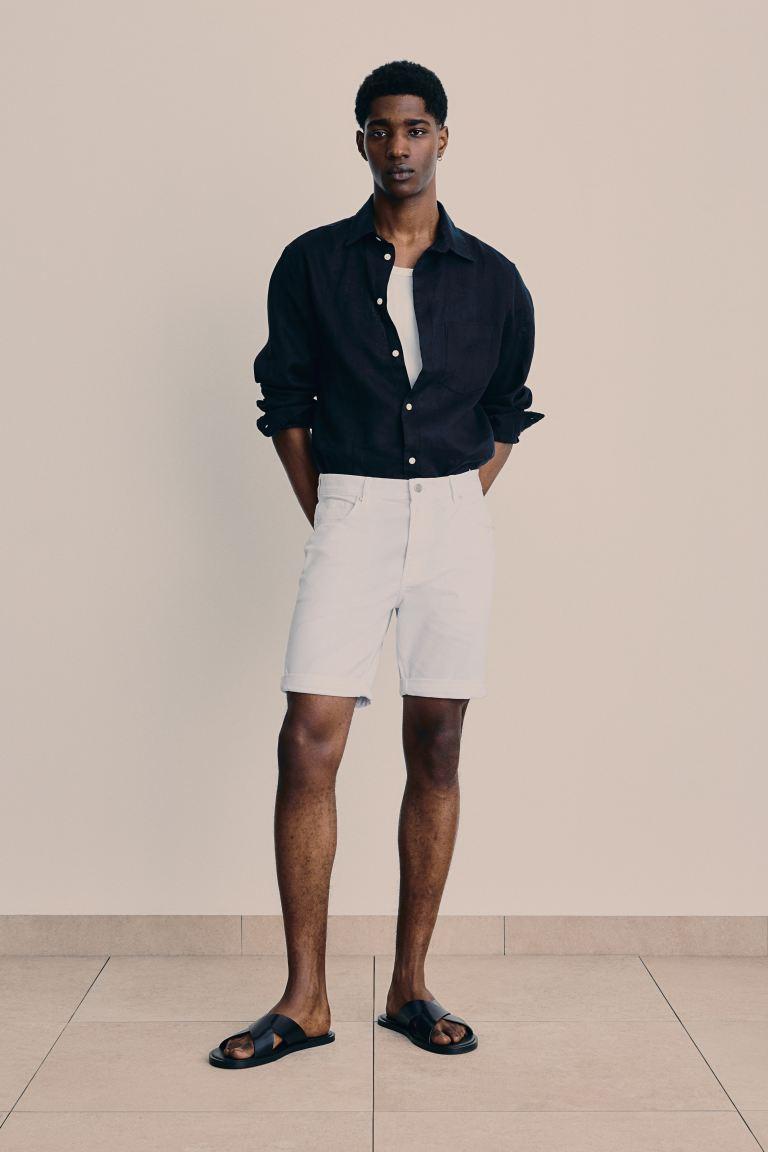 Slim Fit Cotton Twill Shorts Product Image