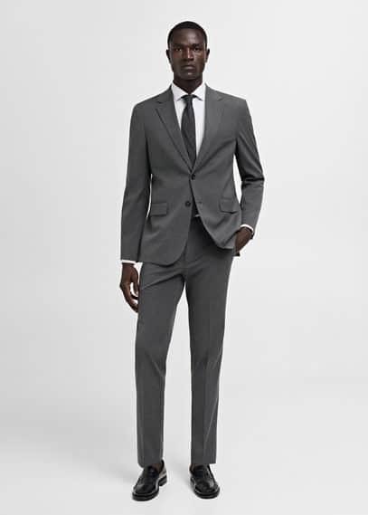 MANGO MAN - Stretch fabric slim-fit suit blazer greyMen Product Image