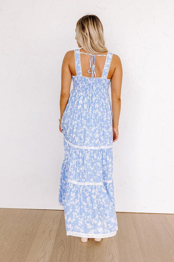 Southern Charm Floral Maxi Dress in Sky Blue Product Image