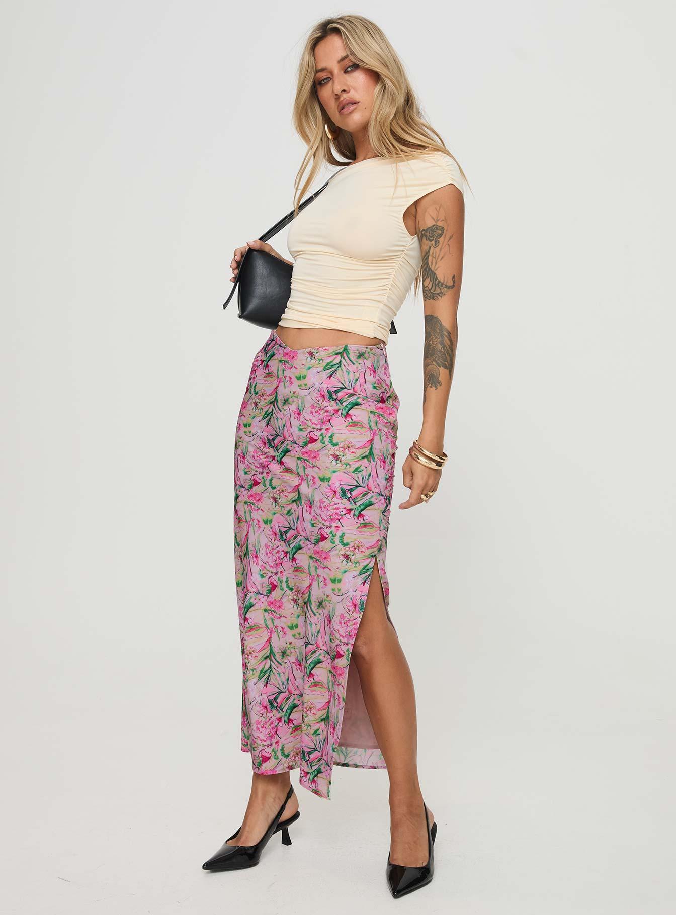 Rinaldie Maxi Skirt Pink Multi Product Image