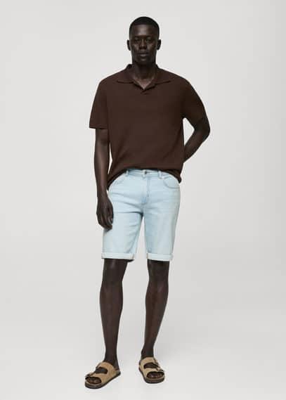 Mango Mens Denim Bermuda Shorts Product Image