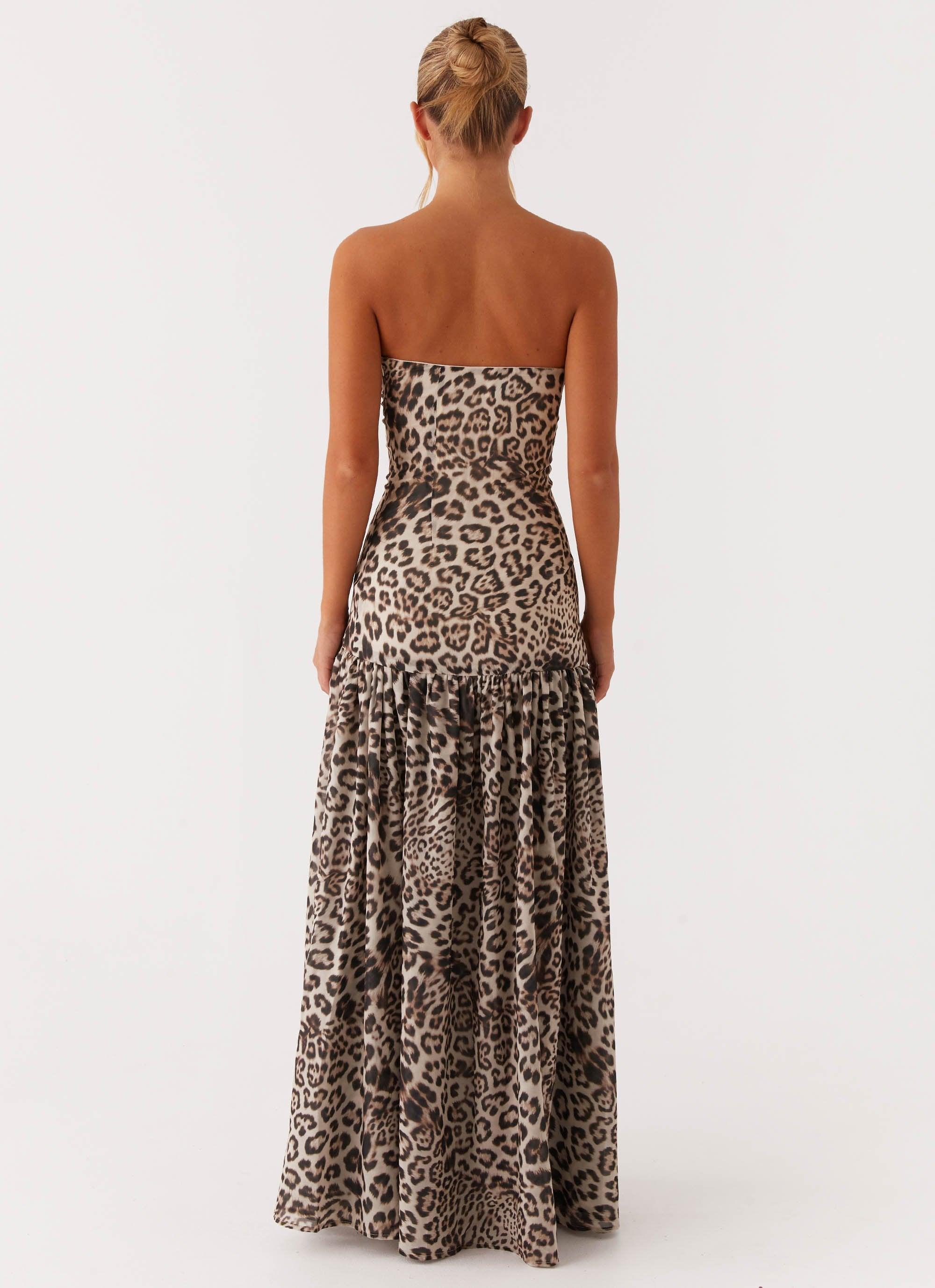 Eden Strapless Maxi Dress - Leopard Product Image