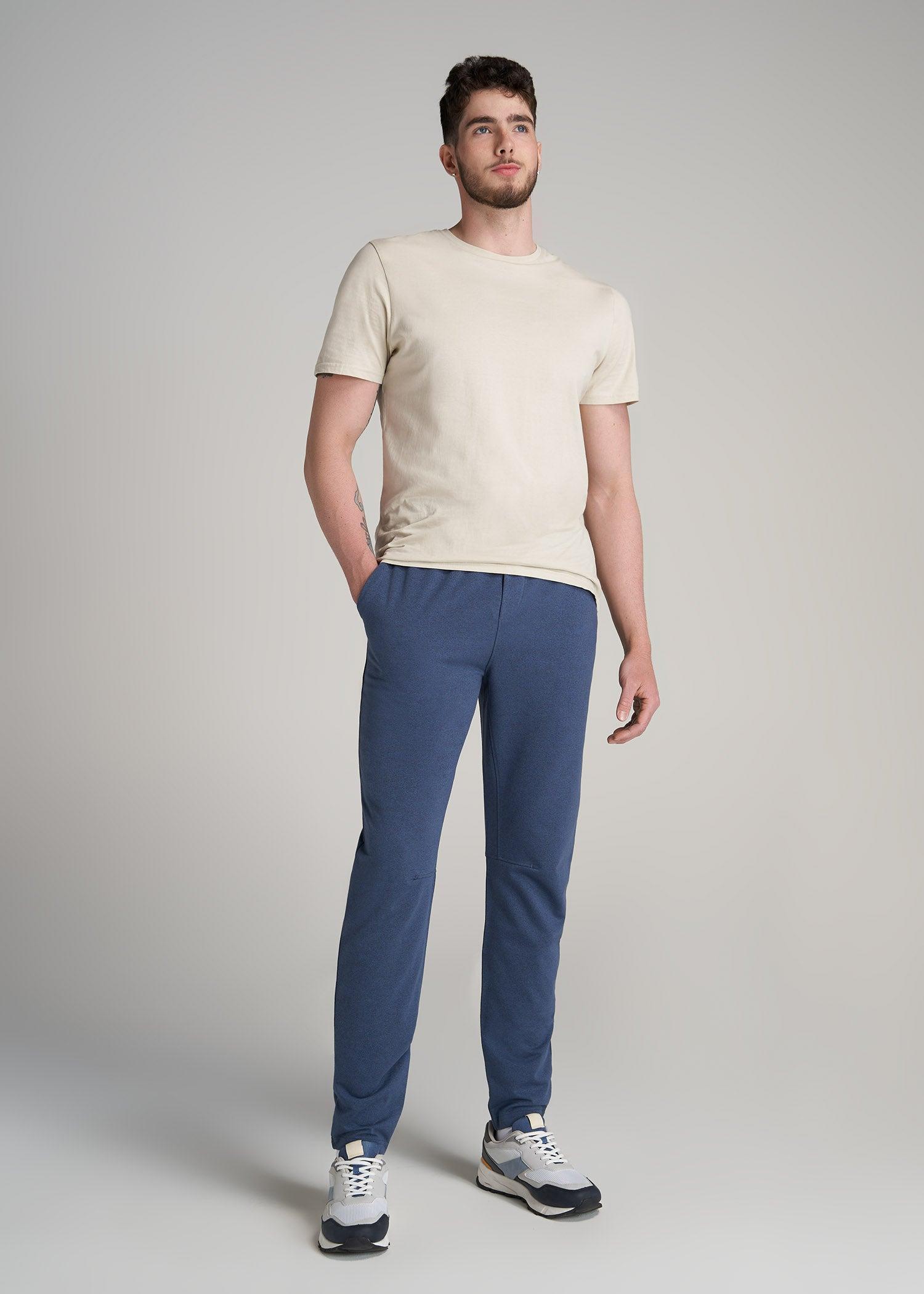 A.T.  Performance French Terry Sweatpants for Tall Men in Tech Navy Mix Product Image