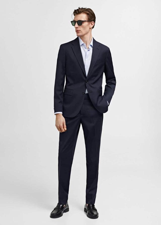 MANGO MAN - Stretch fabric slim-fit suit blazer dark navyMen Product Image