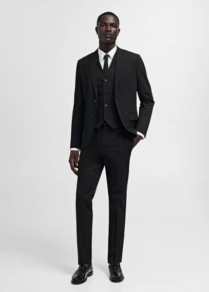 MANGO MAN - Stretch fabric super slim-fit suit pants blackMen Product Image