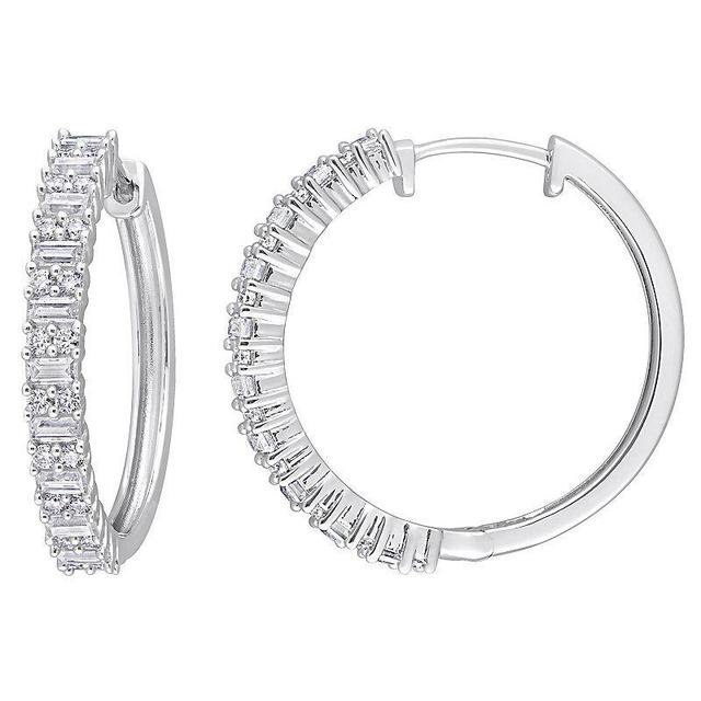 Stella Grace Sterling Silver Lab-Created Moissanite Hoop Earrings, Womens Product Image