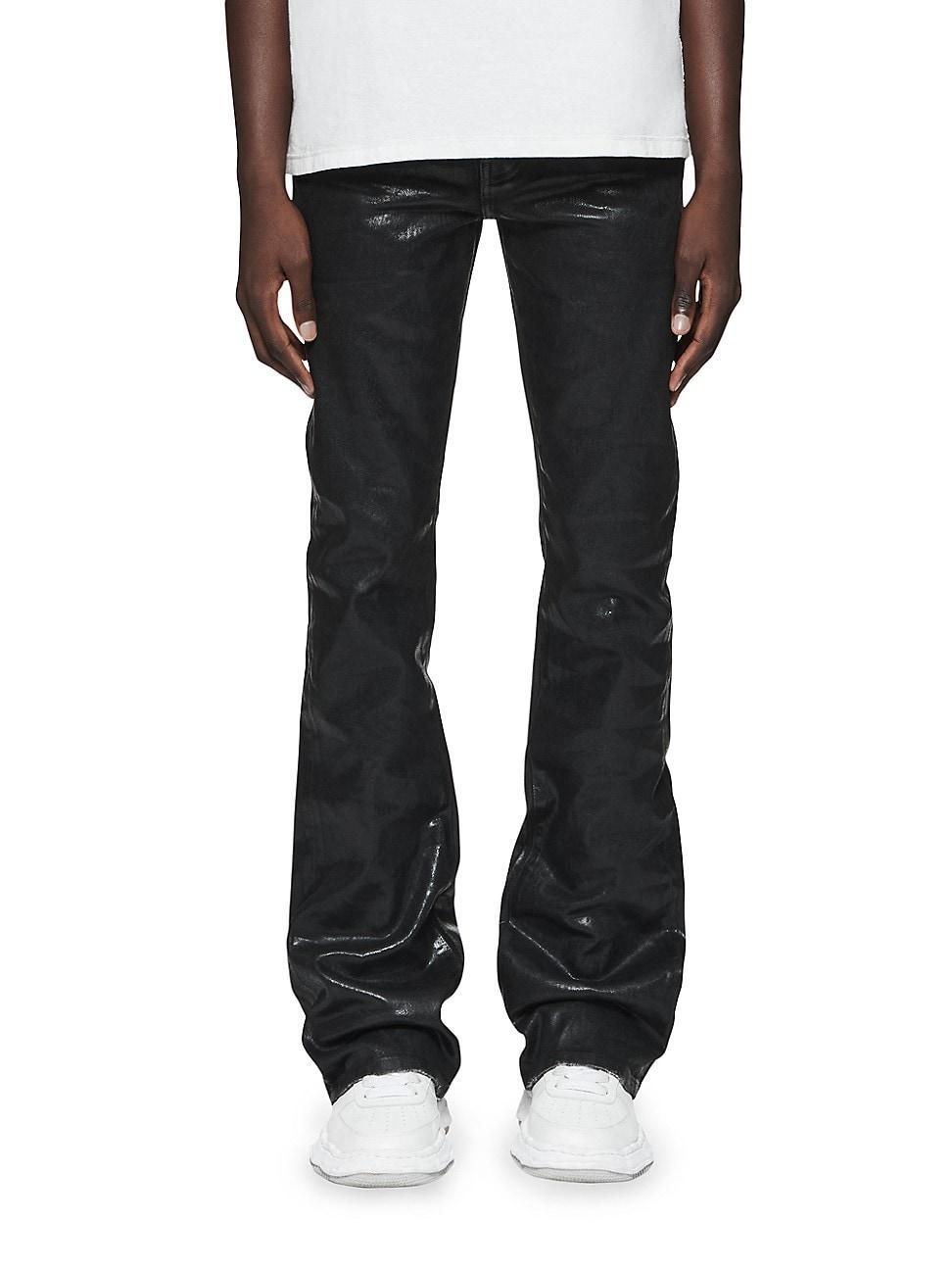 Mens P004 Coated Flare Jeans Product Image