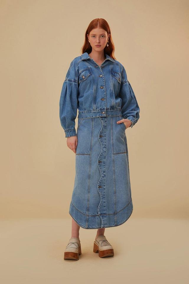 Denim Wave Skirt Product Image