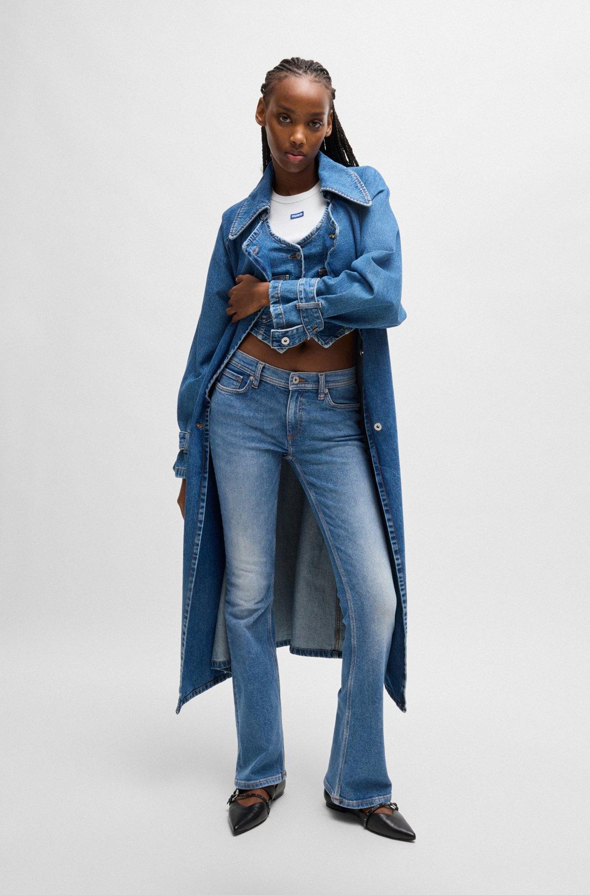 Flared jeans in blue comfort-stretch denim Product Image