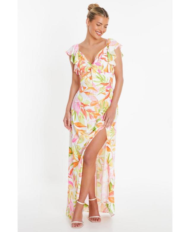 Quiz Womens Crepe Tropical Maxi Dress Product Image