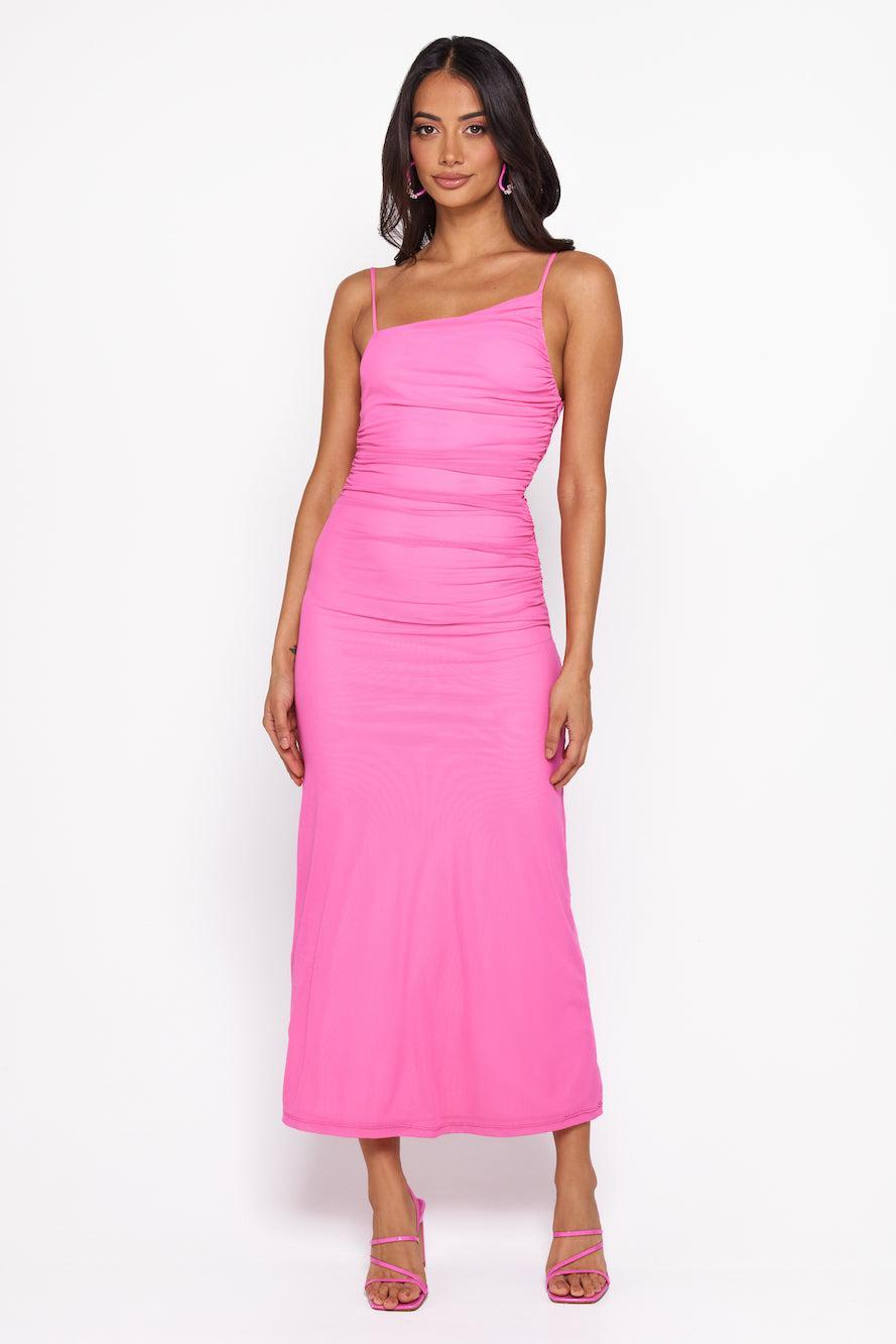 Fit To Love Mesh Maxi Dress Pink Product Image