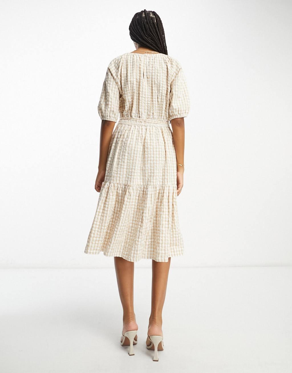 French Connection tiered midi smock dress Product Image